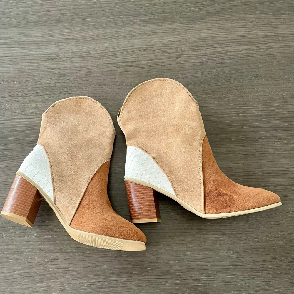 Chestnut Color Block Suede Boot - Picture 14 of 16